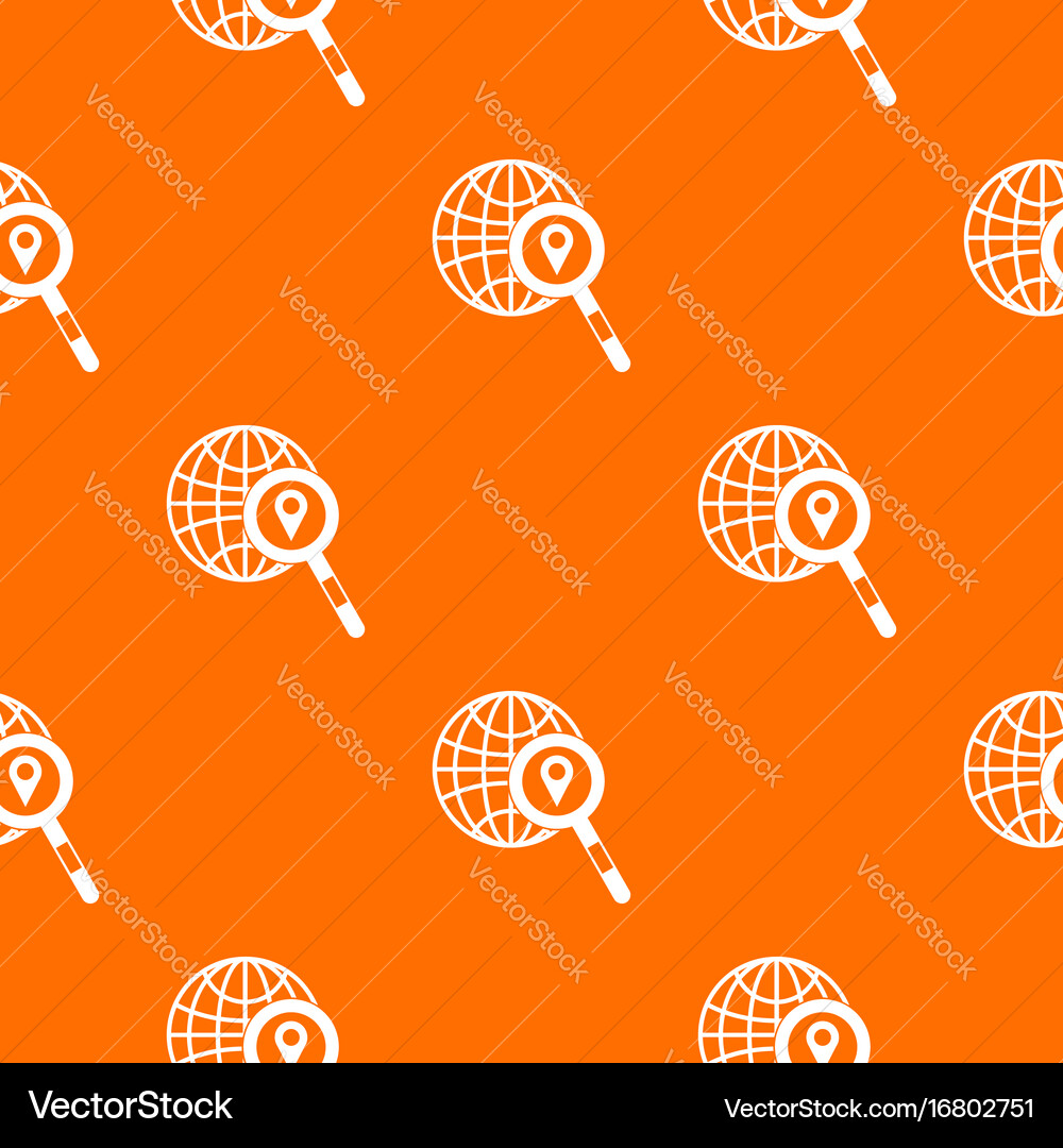 Globe map pointer and magnifying glass vector image