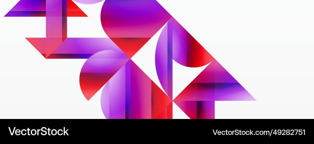 Gradient color triangles and circles on white Gradient color triangles and circles on white Vector Image