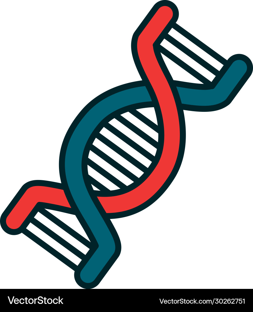 Isolated dna structure line and fill style icon vector image