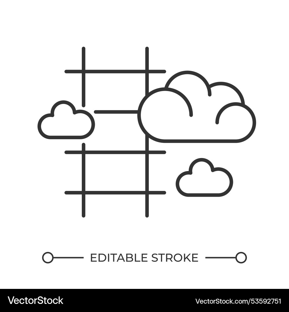 Ladder and clouds linear icon Ladder and clouds linear icon Vector Image