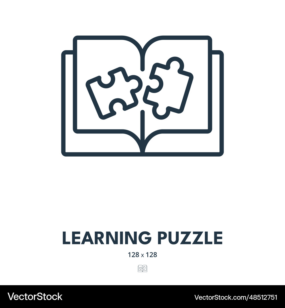 Learning puzzle icon jigsaw riddle logic Learning puzzle icon jigsaw riddle logic vector image