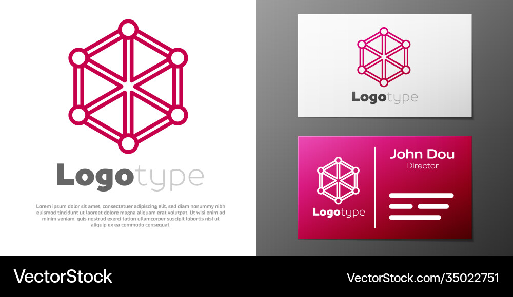 Logotype line blockchain technology icon isolated Logotype line blockchain technology icon isolated vector image