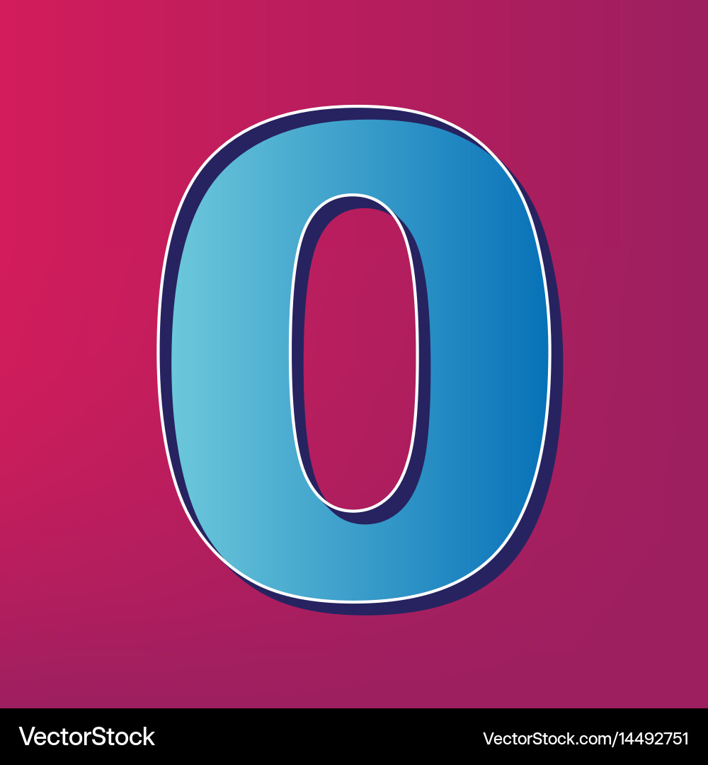 Number 0 sign design template element Vector Image