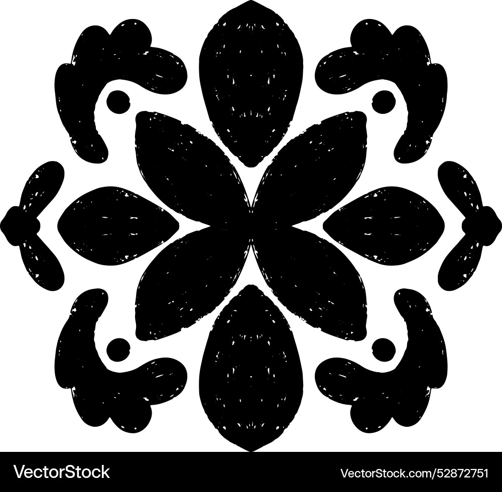 Pattern symmetrical texture imprint black element Vector Image