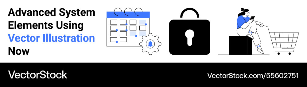 Secure online transactions with calendar planning Vector Image
