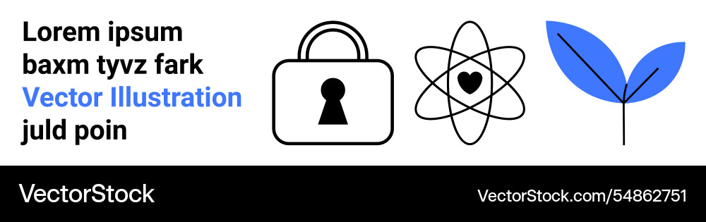 Security science and nature icons with sample Vector Image