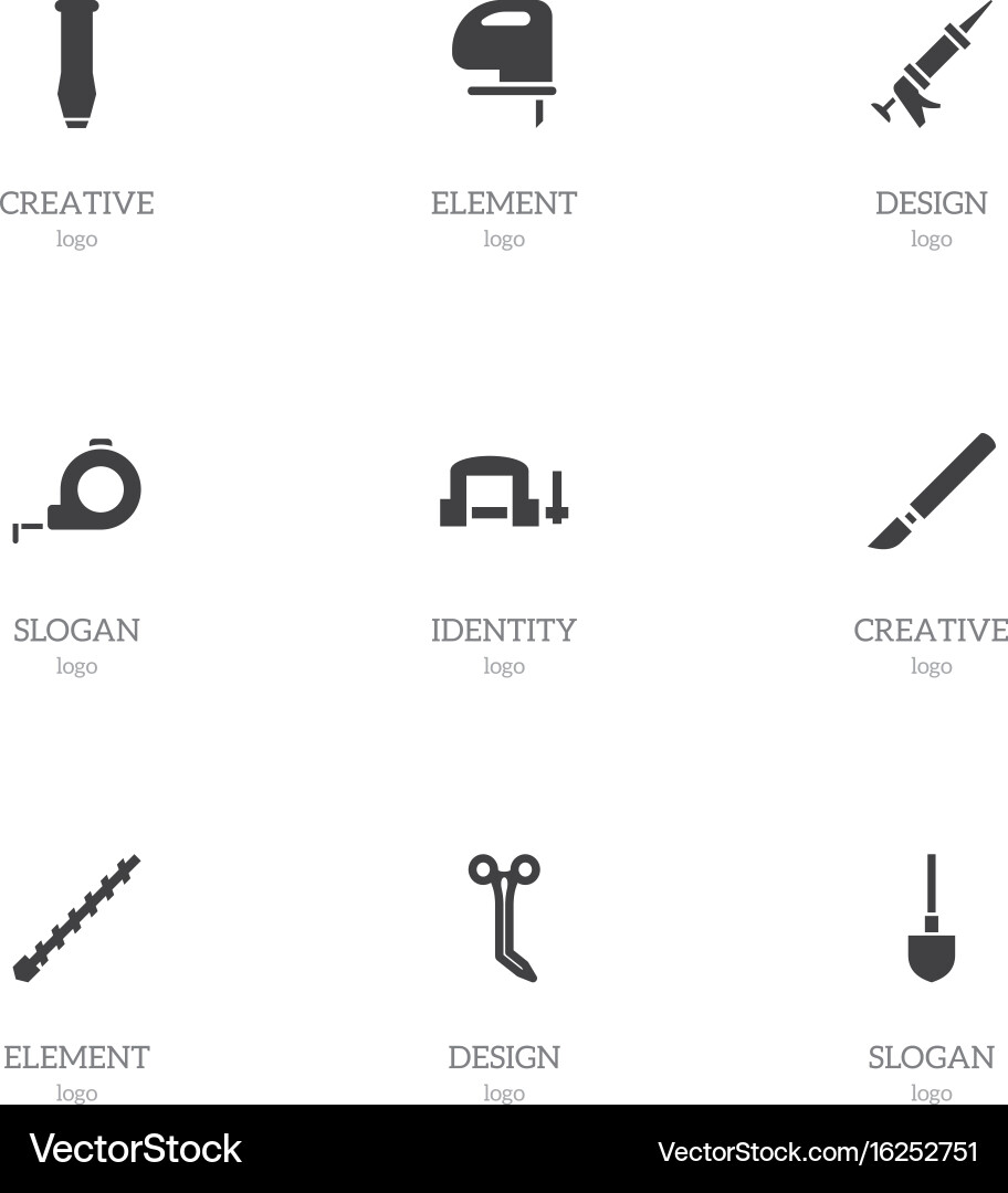 Set of 9 editable tools icons includes symbols Vector Image