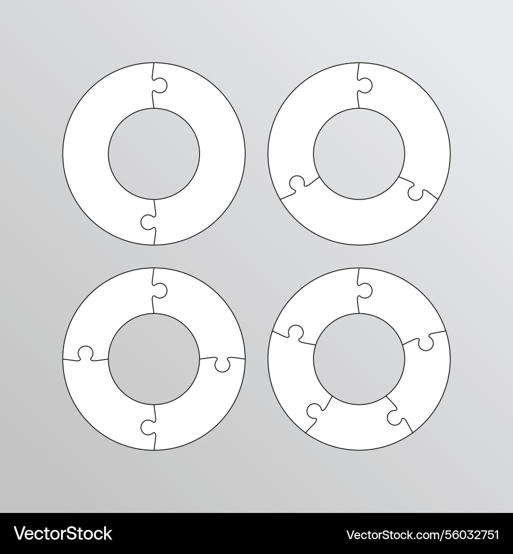 Set of ring puzzle grids frame tiles simple vector image