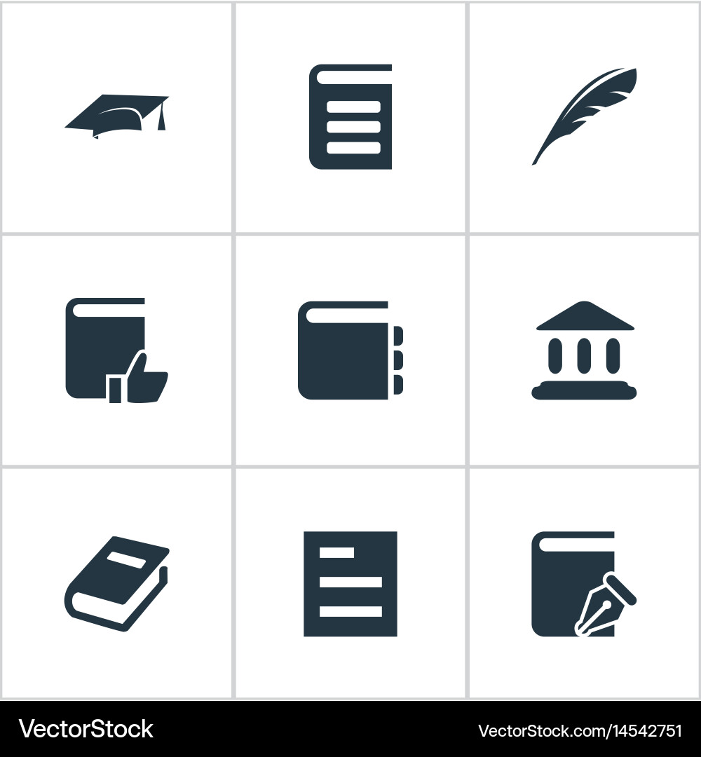 Set of simple reading icons vector image