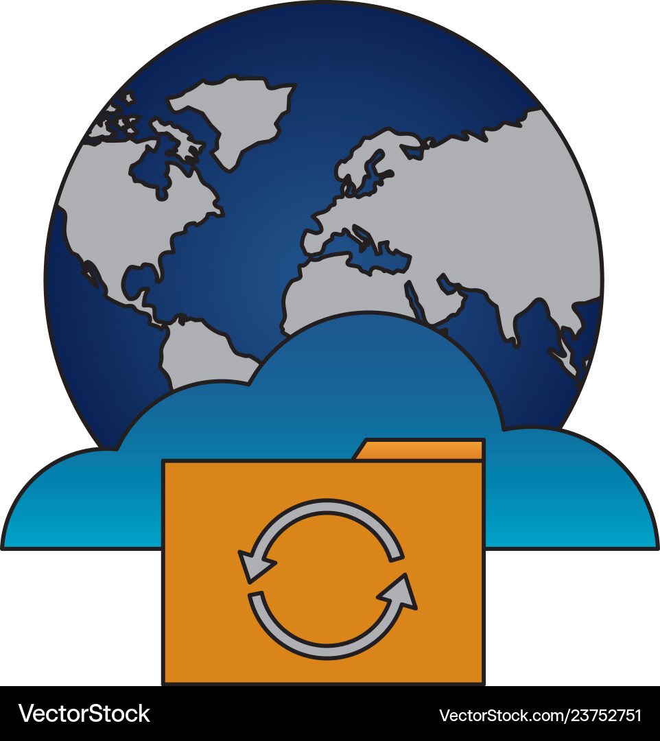 World cloud computing folder reload Vector Image