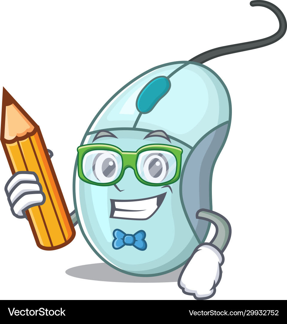 A picture student computer mouse character Vector Image