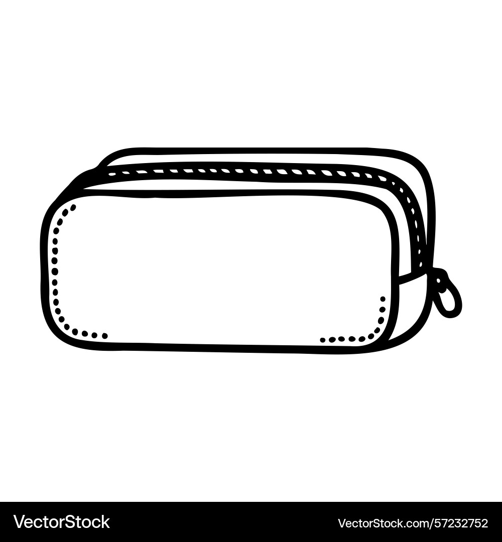 A simple empty pencil case with zipper A simple empty pencil case with zipper Vector Image