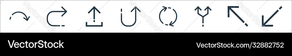 Arrows line icons linear set quality Arrows line icons linear set quality vector image