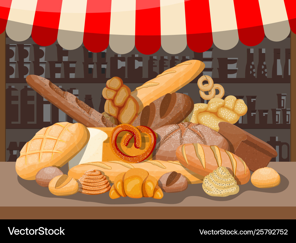 Assorted Bread Selection Vector Image