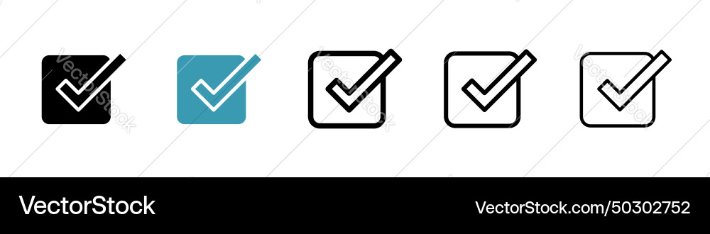 Checkbox icon set check box tick mark symbol vector image