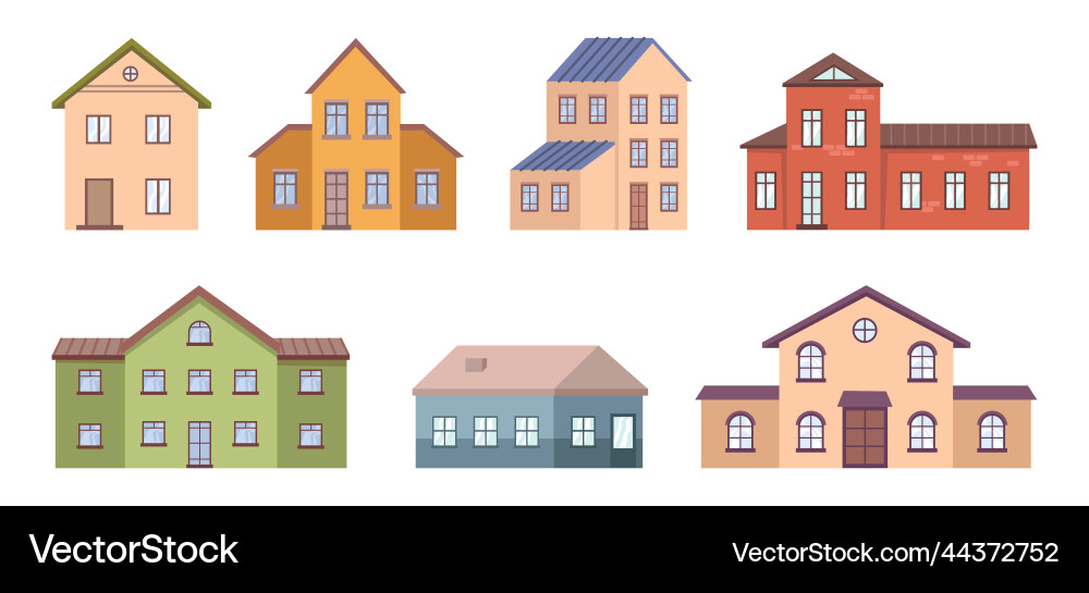 Classic suburban houses architecture Classic suburban houses architecture vector image