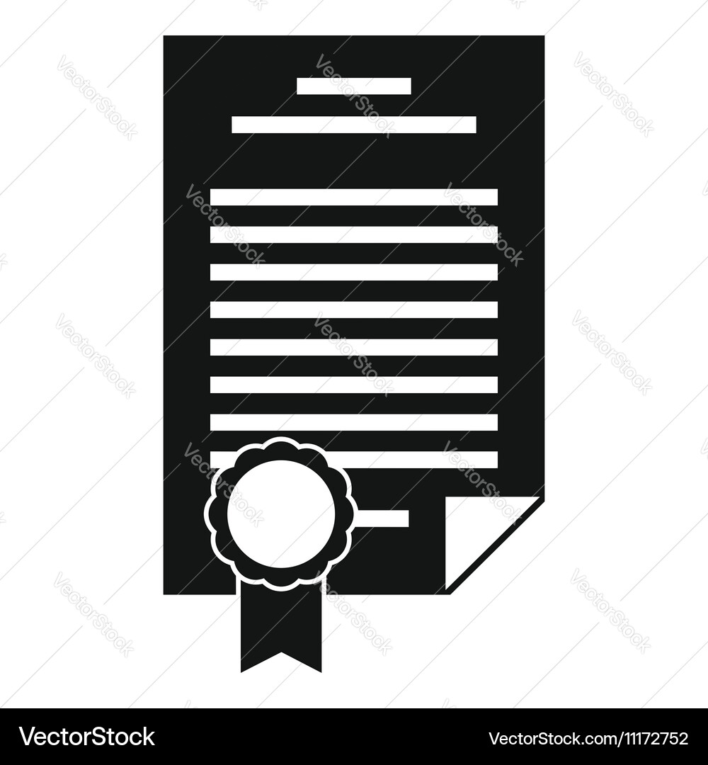 Contract icon simple style Vector Image