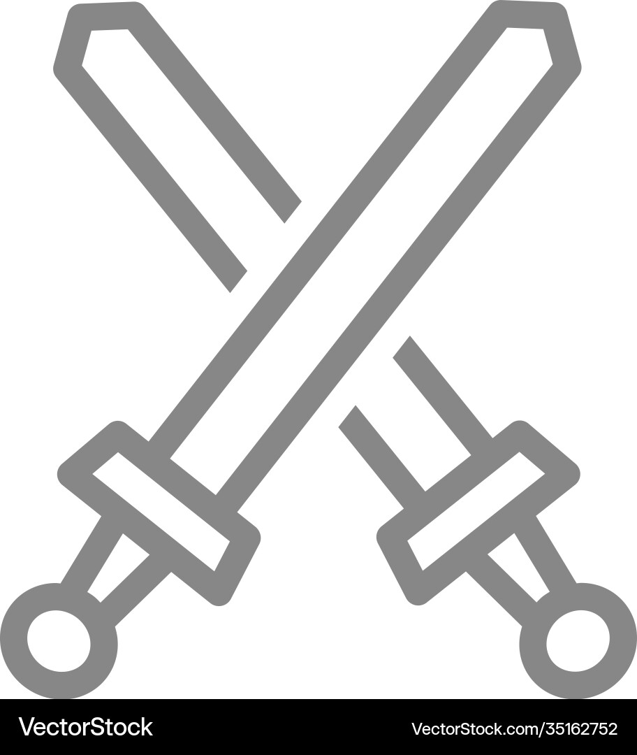 Cross swords line icon board game table Vector Image