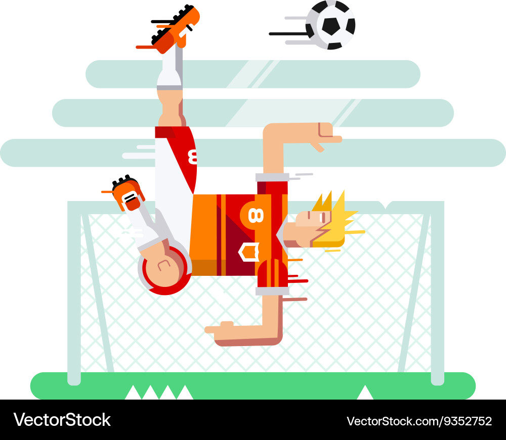 Dynamic Soccer Player Jump vector image