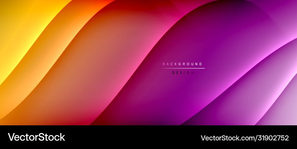 Fluid gradient waves with shadow lines and glowing Vector Image