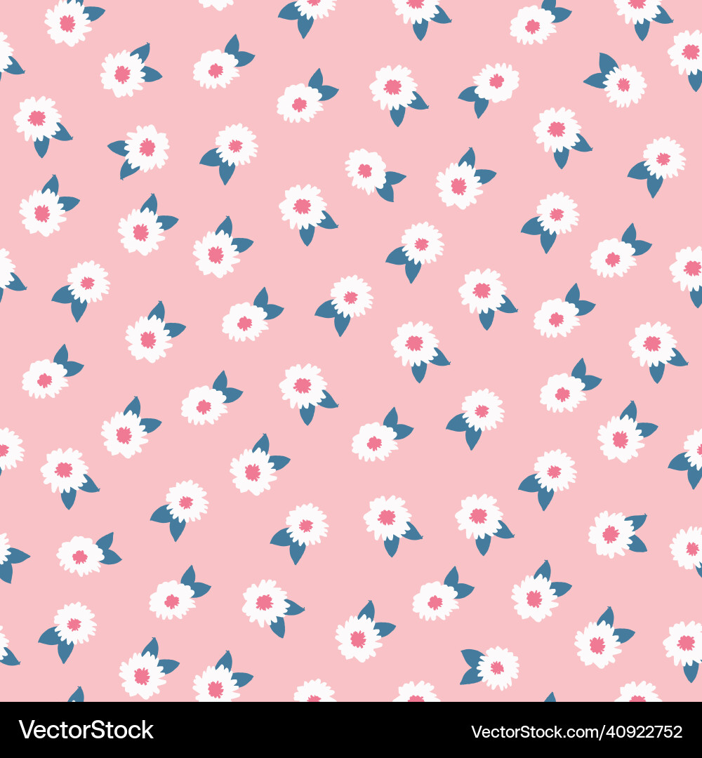 Hand drawn seamless pattern with white flowers Hand drawn seamless pattern with white flowers vector image