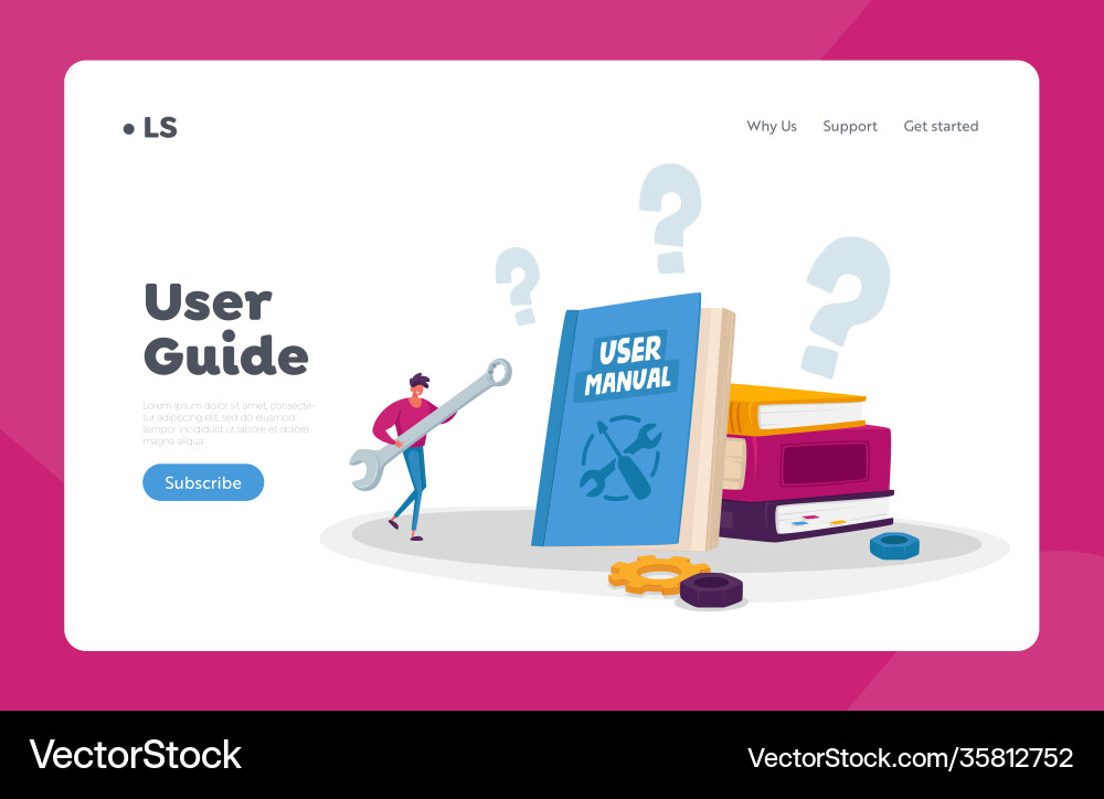 Instruction for user landing page template tiny Instruction for user landing page template tiny vector image