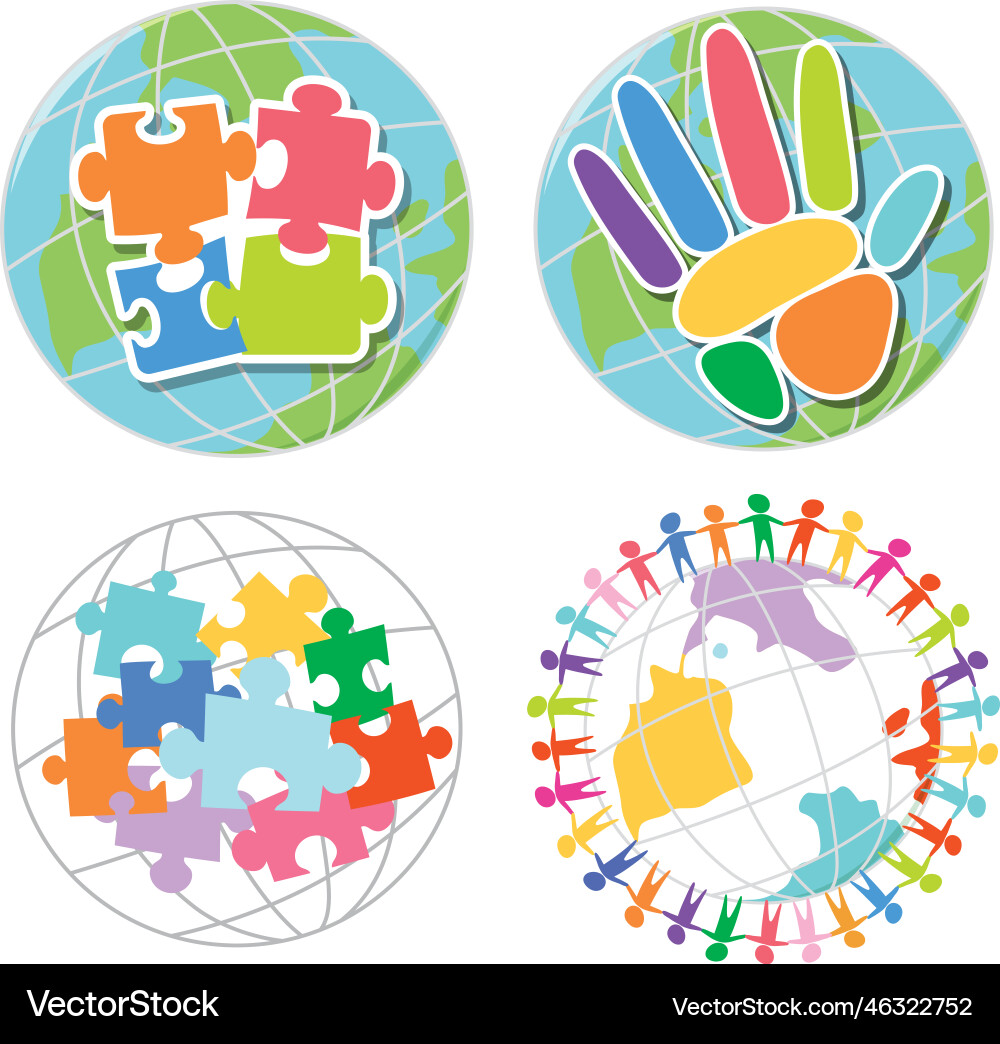 Jigsaw puzzle colourful in different forms Jigsaw puzzle colourful in different forms vector image