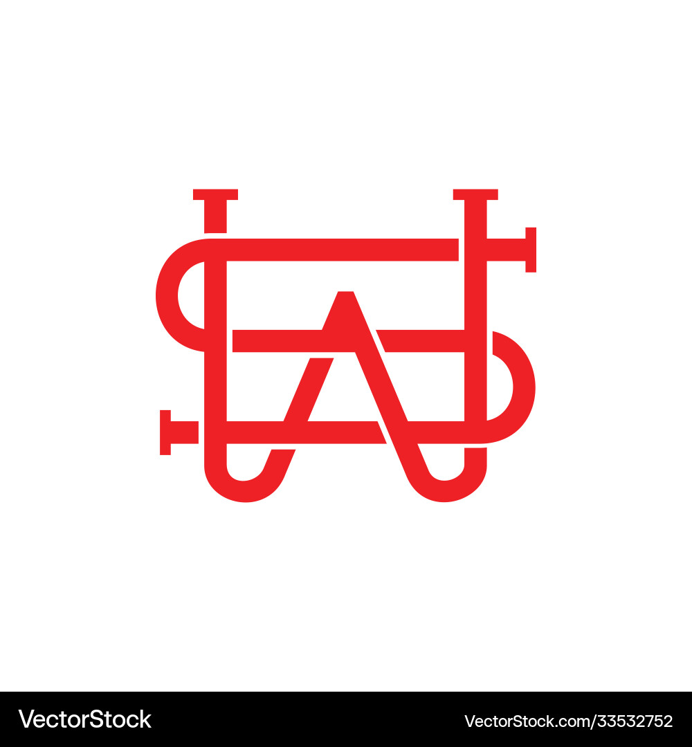 Letter ws simple linked overlapping line logo Letter ws simple linked overlapping line logo vector image