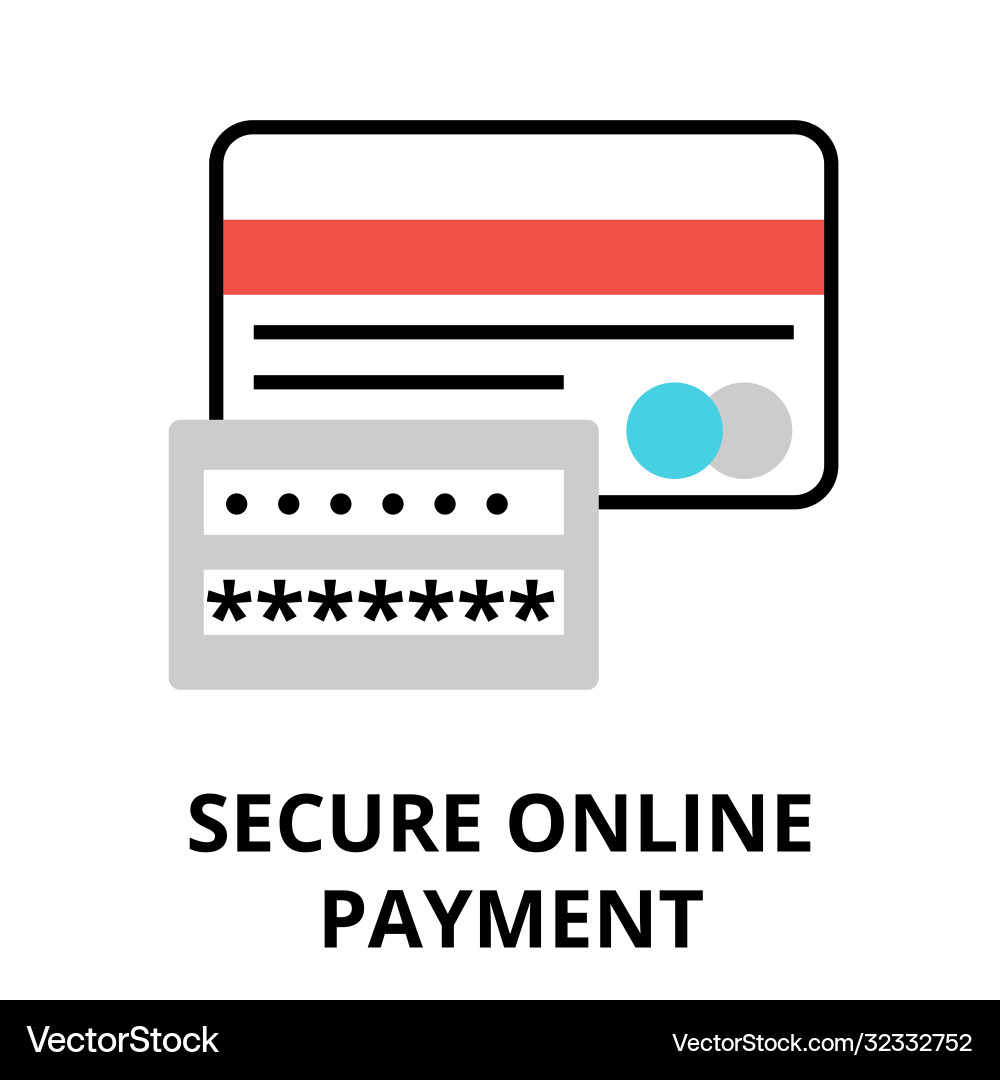Secure online payment icon for graphic and web Secure online payment icon for graphic and web Vector Image