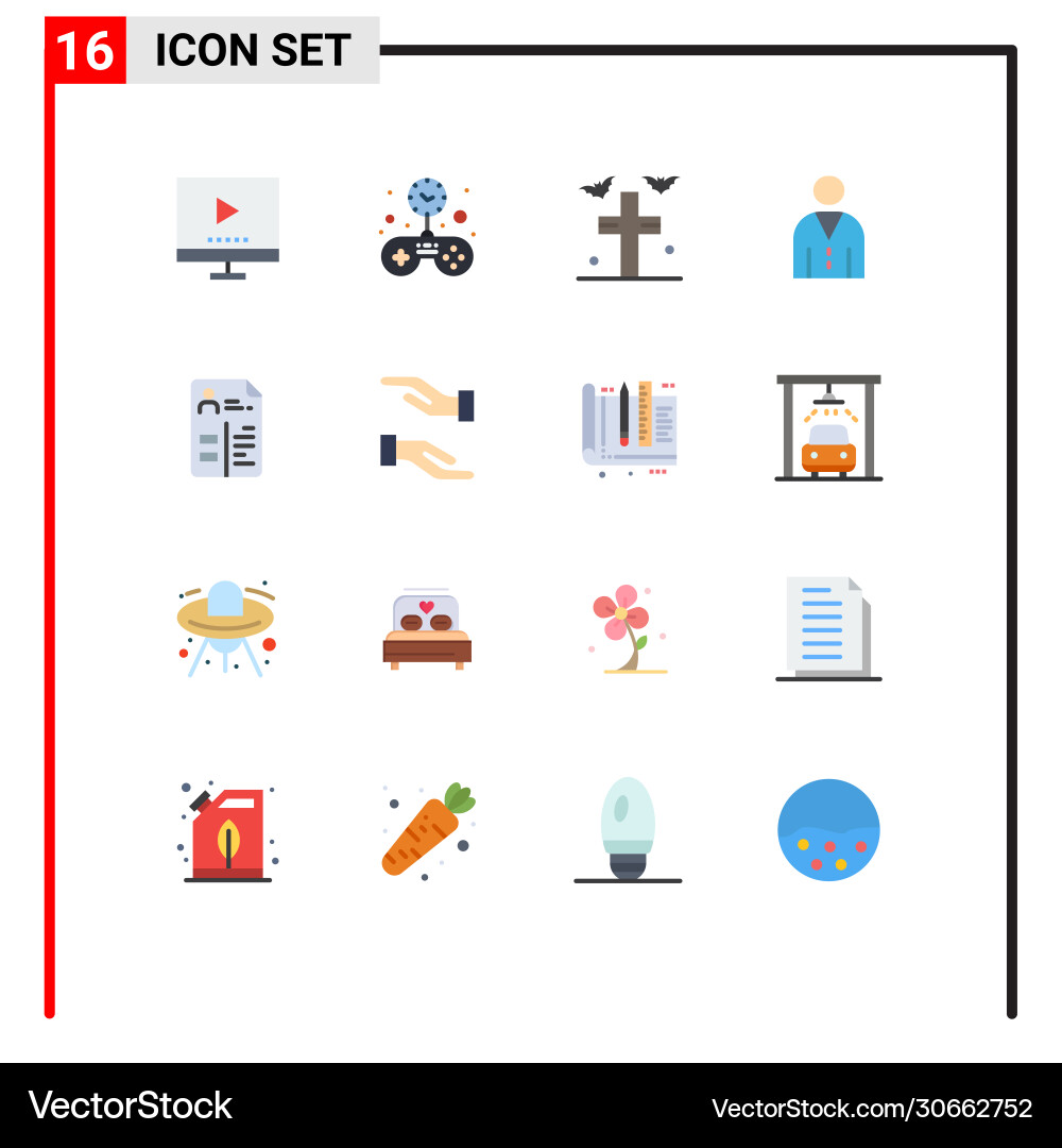 Set 16 flat colors on grid for user interface Vector Image