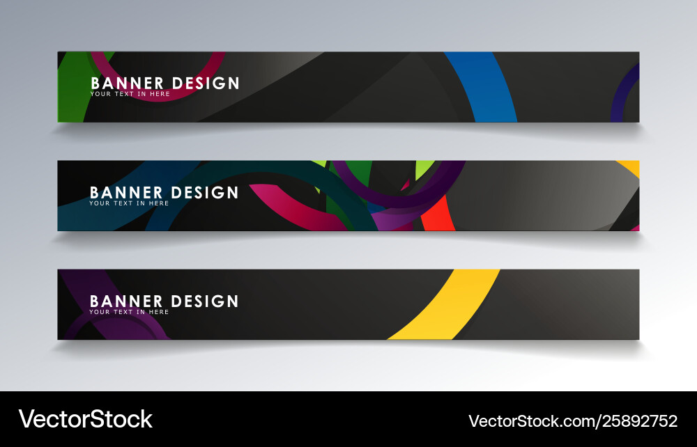 Set rectangular banner with a circle background Vector Image