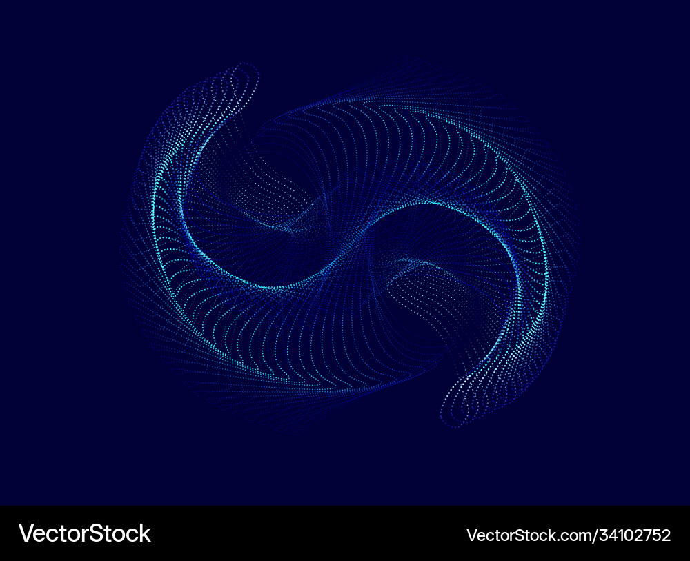 Spiral abstract background with dynamic waves Vector Image