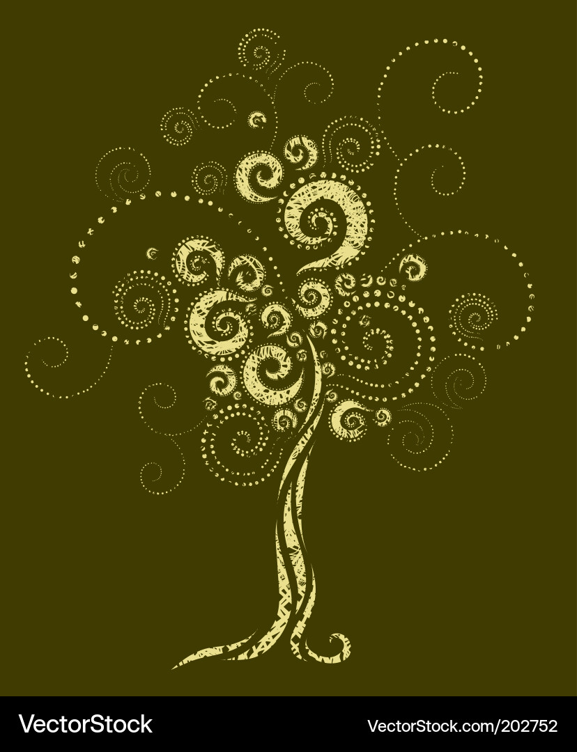 Tree shape from twirls vector image