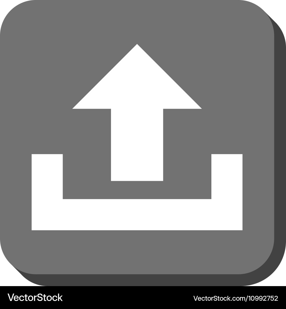Upload rounded square icon vector image