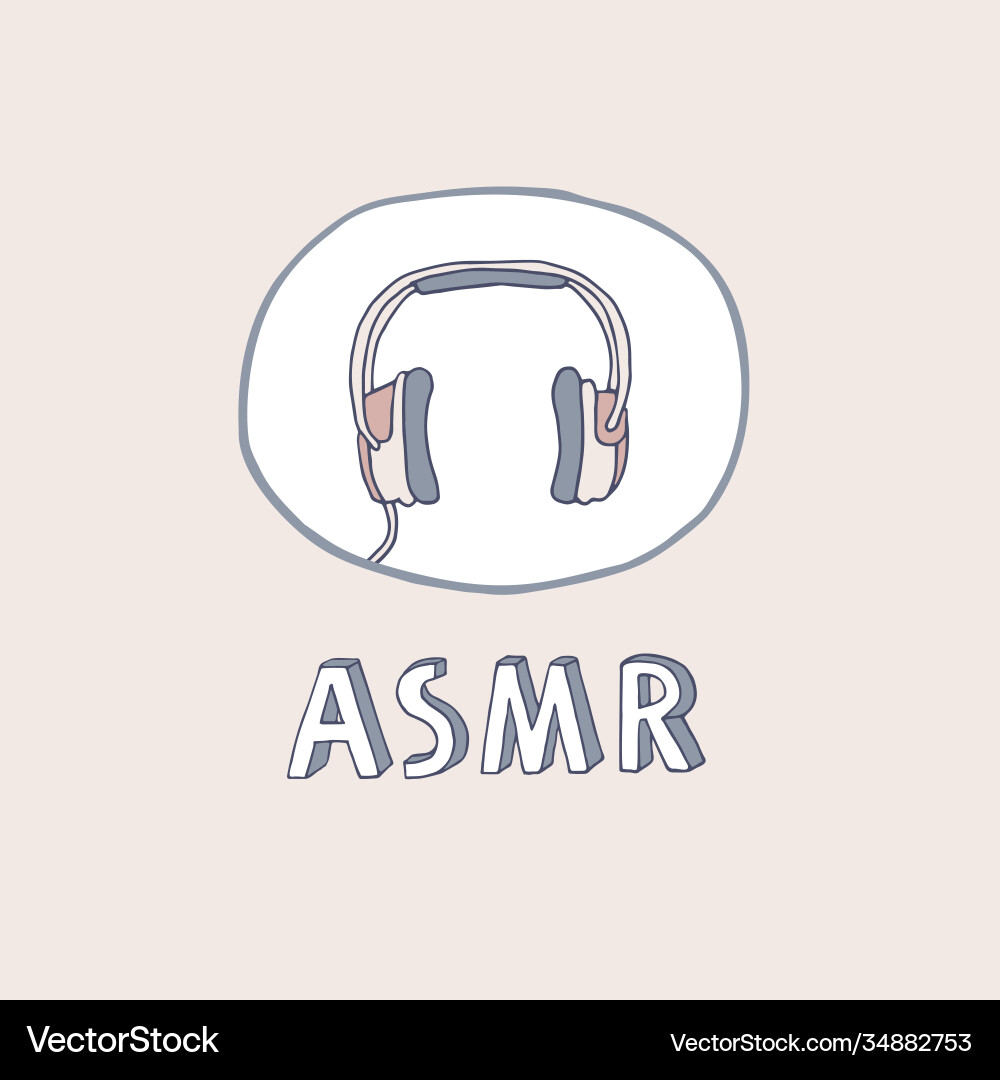 Asmr headphones logo icon Asmr headphones logo icon vector image