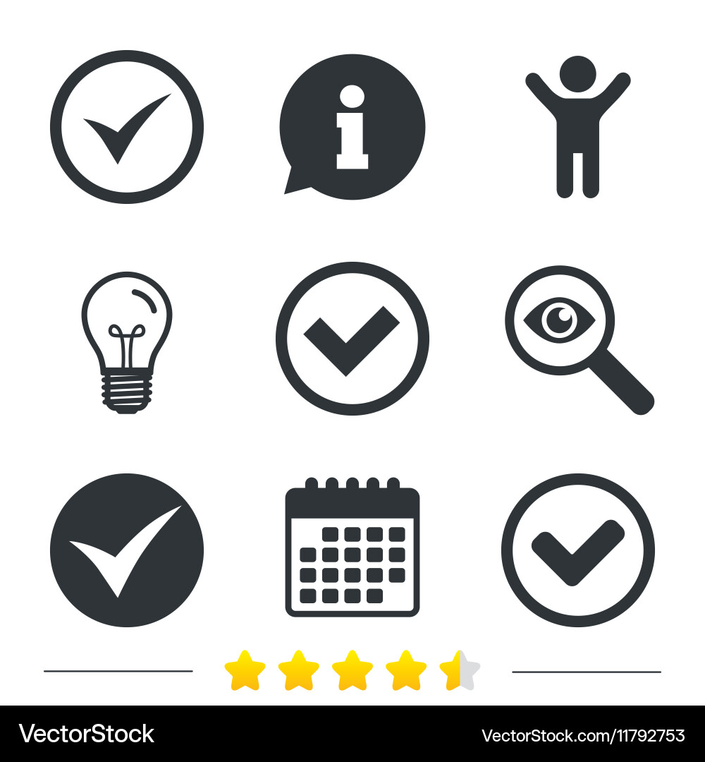 Check signs checkbox confirm icons Vector Image