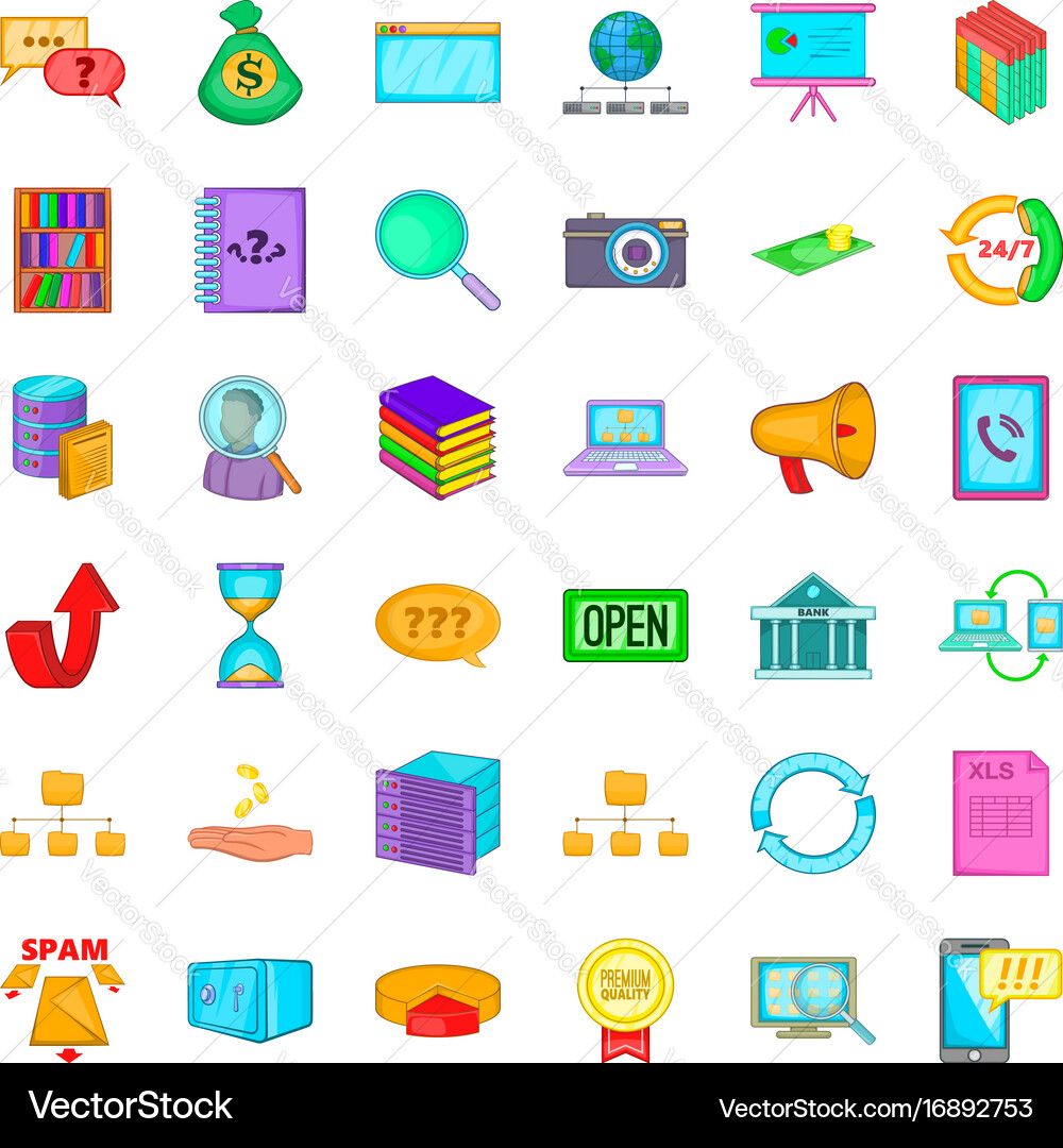 Database icons set cartoon style vector image