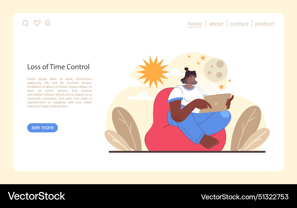 Digital detox web or landing set characters Vector Image