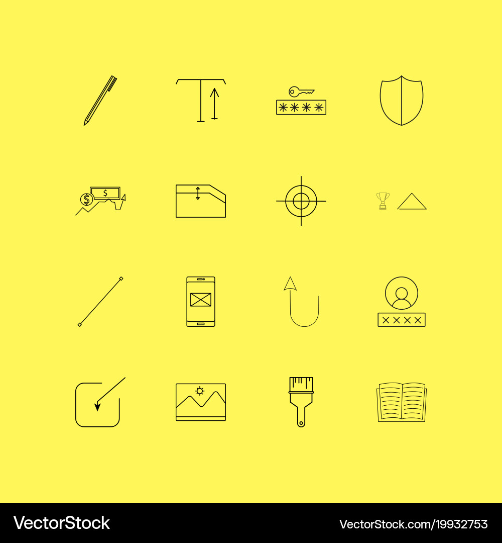 Essential linear icon set simple outline icons vector image