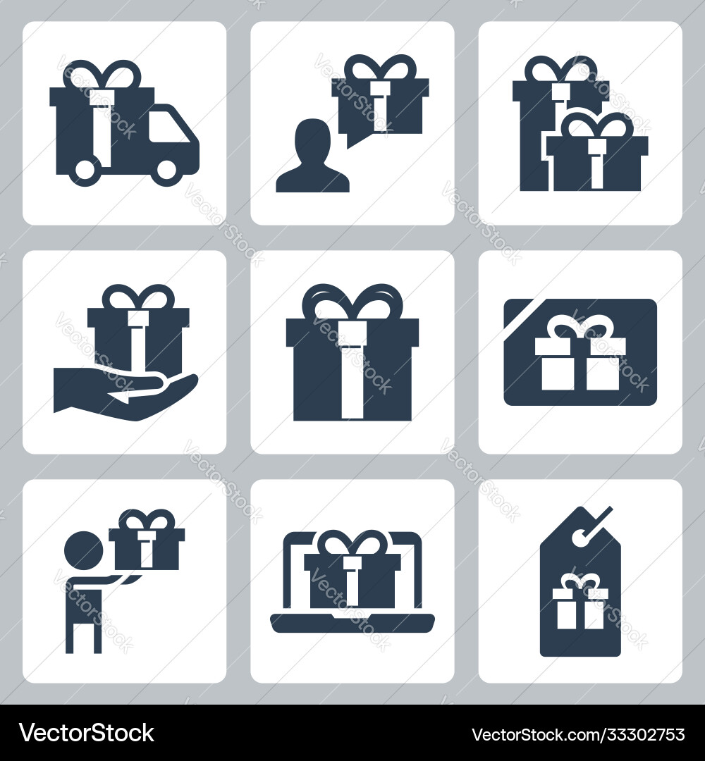 Geschenk und Geschenk-Ikone in Glyph Stil gesetzt Geschenk und Geschenk-Ikone in Glyph Stil gesetzt vektorbild