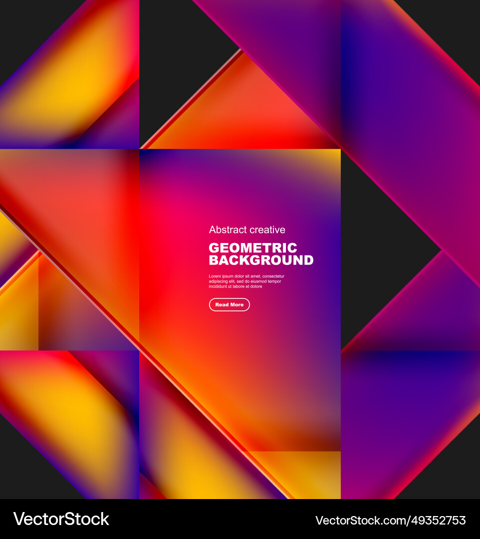 Gradient triangles abstract background Vector Image