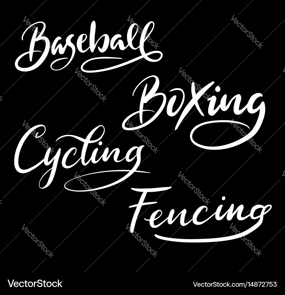 Handwritten Sport & Typography Vector Image