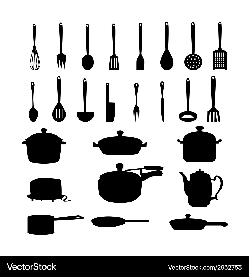 Kitchen materials set Royalty Free Vector Image
