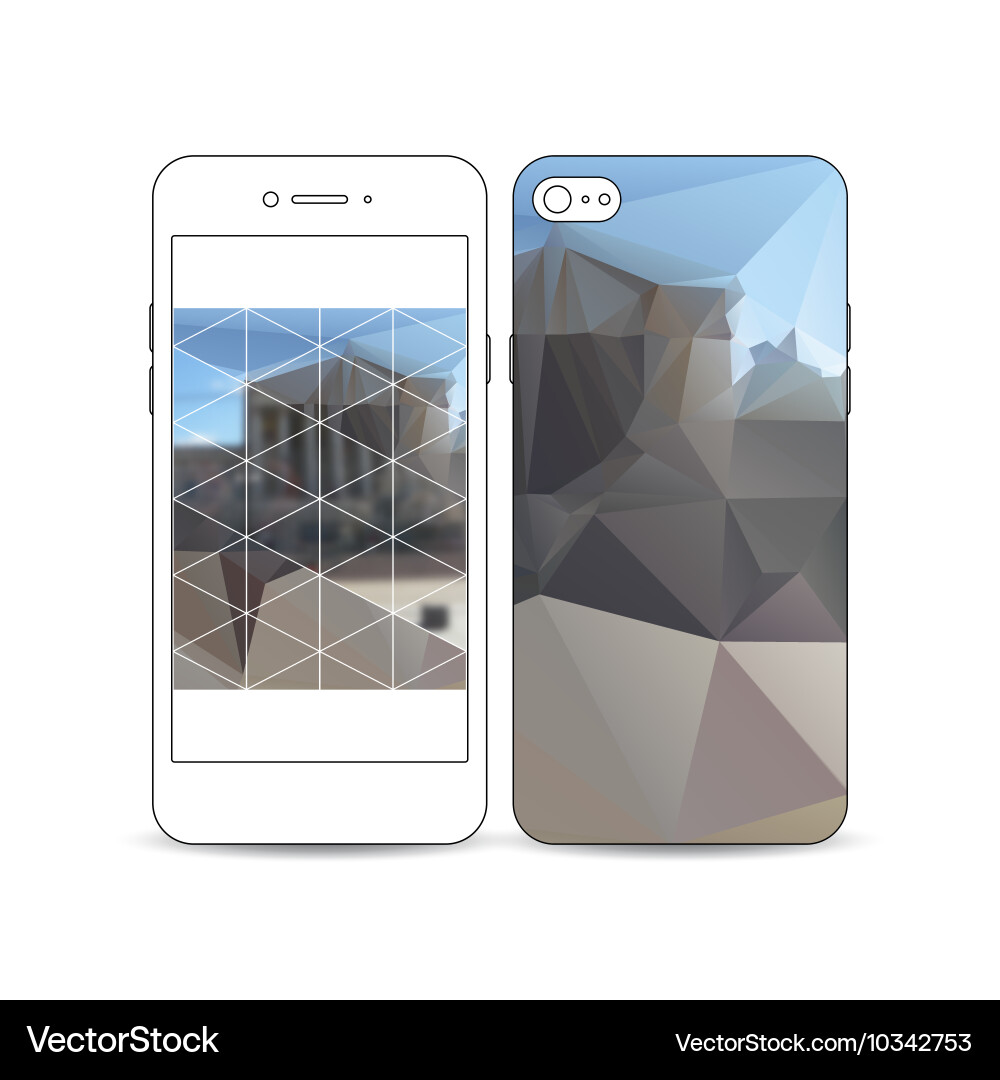 Mobile smartphone with an example of the screen vector image