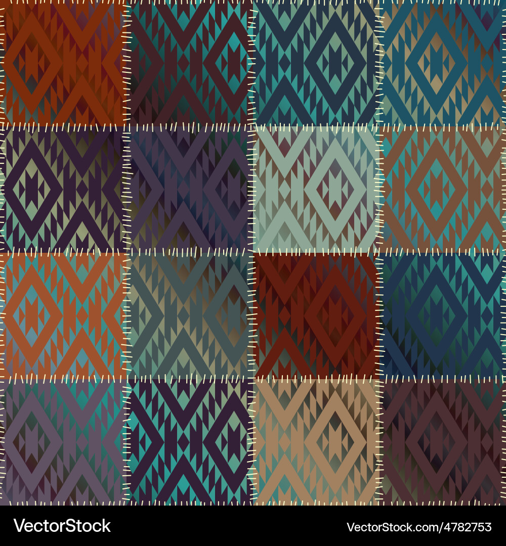 Patchwork pattern with satin effect vector image