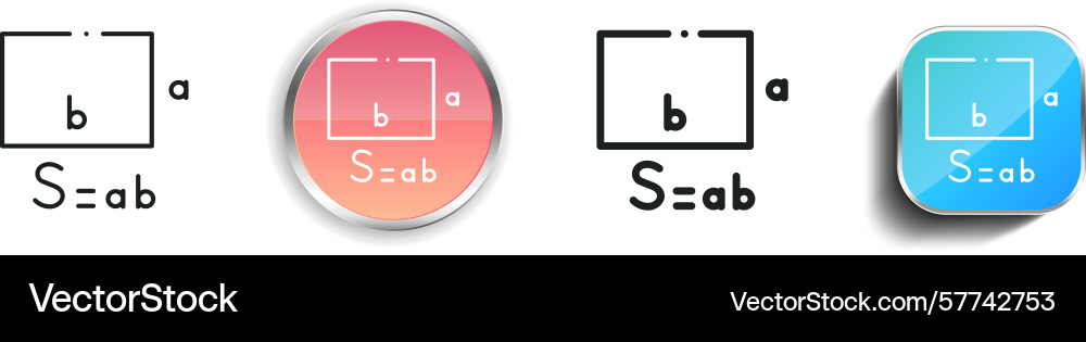 Rectangle icon thin linear regular and button Rectangle icon thin linear regular and button vector image