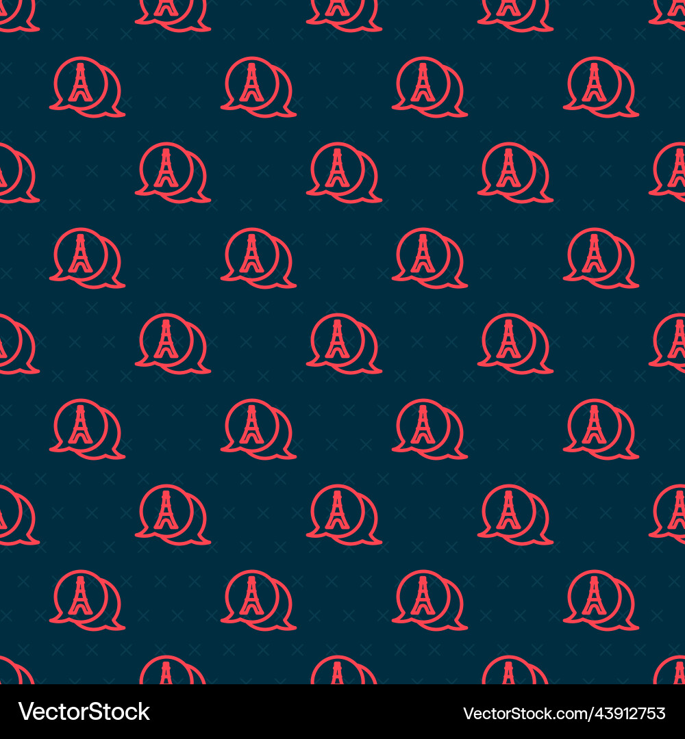 Red line eiffel tower icon isolated seamless Red line eiffel tower icon isolated seamless vector image