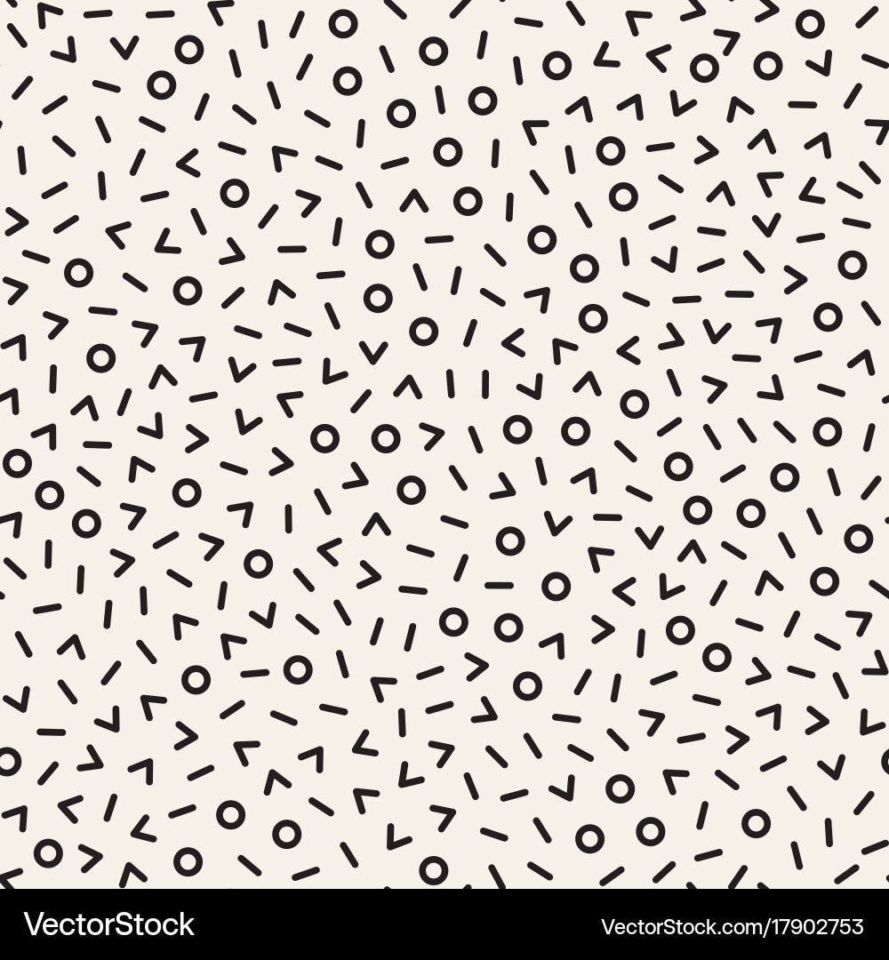 Retro geometric line shapes seamless patterns vector image