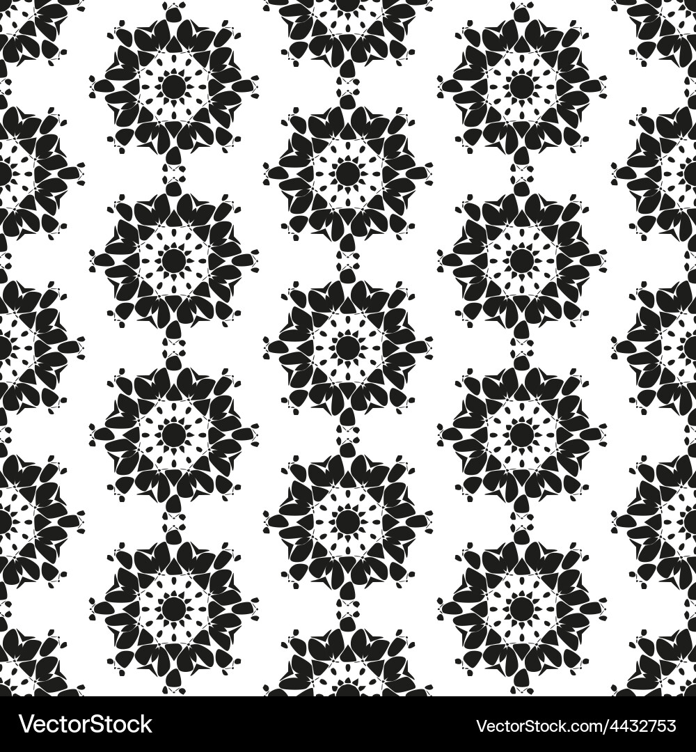 Seamless pattern with abstract flowers repeating vector image