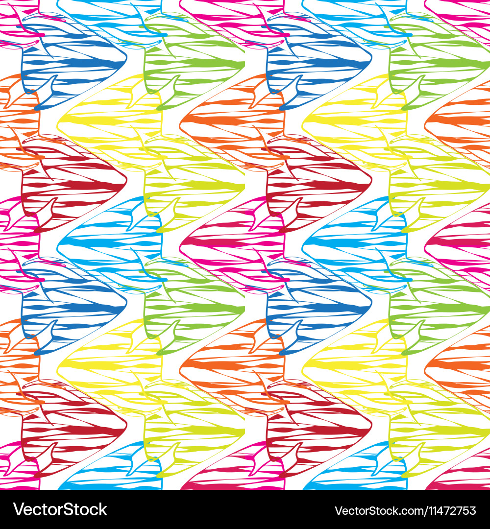Seamless pattern with scalar fishes vector image